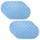 Kuber Industries Bath Mat | PVC Bathroom Mat | Shower Bath Mat | Floor Tub Mat | Bathroom Oval Mud Mat | Anti-Skid Shower Bathroom Mat | Q-01A |Pack of 6| Blue
